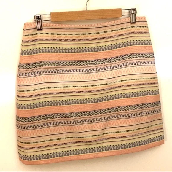 LOFT Petite Pastel Stripe Jacquard Skirt - Picture 3 of 6